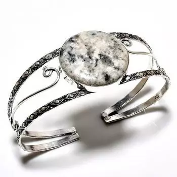 K2Blue Азурит Драгоценный камень 925 посеребренный ювелирный браслет-манжета ручной работы