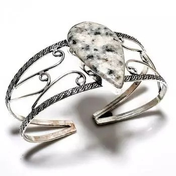 K2Blue Азурит Драгоценный камень 925 посеребренный ювелирный браслет-манжета ручной работы