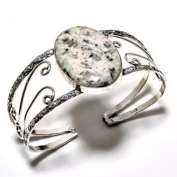 K2Blue Азурит Драгоценный камень 925 посеребренный ювелирный браслет-манжета ручной работы