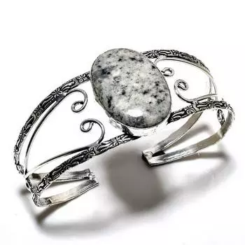 K2Blue Азурит Драгоценный камень 925 посеребренный ювелирный браслет-манжета ручной работы