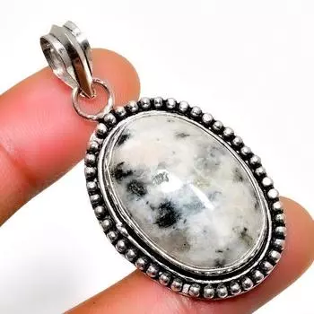 K2Blue Азурит, драгоценный камень 925 пробы, посеребренный ювелирный кулон ручной работы 1,89 дюйма 1.89 белый