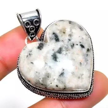 K2Blue Азурит, драгоценный камень 925 пробы, посеребренный ювелирный кулон ручной работы 1,70 дюйма 1.70 белый