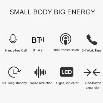 K52 Беспроводная гарнитура Business BT с выдвижными наушниками-вкладышами, спортивные наушники для водителя с громкой связью белый