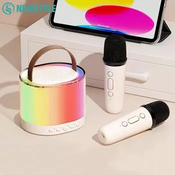 K52 Smart Karaoke Speaker Night Light для детей Портативный Bluetooth-динамик с 2 беспроводными микрофонами для рождественских подарков синий