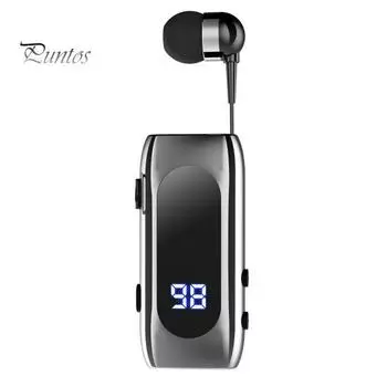 K55 Bluetooth-совместимые наушники-ошейник с вибрацией и напоминанием о звонке, телескопический кабель, мини-вкладыши, спортивные беспроводные наушники для вождения чёрный