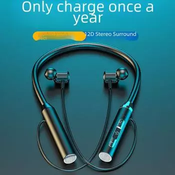 K58 Bluetooth-гарнитура с шейным ремешком: Беспроводная конструкция с двумя наушниками, спортивная посадка и сверхдлительное время работы в режиме ожидания. bare metal красный