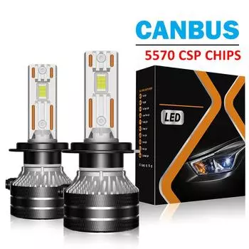 K5C H4 Светодиодные фары 60000LM Canbus 8000K H1 H7 H11 9012 HIR2 H8 H9 9005 9006 HB3 HB4 Чрезвычайно высокая мощность 6000K 5570 Чипы CSP 9012(HIR2) белый