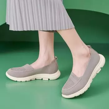 K6016-2 Женские нескользящие туфли из натуральной кожи — легкие, дышащие, с круглым носком для осени/зимы. 40 чёрный