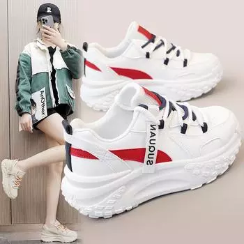 K6706 Новые весенне-летние дышащие неуклюжие кроссовки, повседневные кроссовки, толстая подошва, универсальная женская обувь с увеличенными цветными блоками, спортивная обувь 37