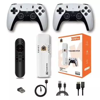 K8 PRO Game Stick&TV BOX 64G 4K HD игровая консоль беспроводной 2.4G контроллер ретро консоль 40000 игр для PS1 рождественский подарок