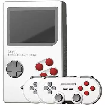 K8 Single System TV Game Console с открытым исходным кодом, игровая консоль с выходом 3D 4K высокой четкости, 2.4G ретро портативная игровая консоль с двумя контроллерами 16*16*5.6cm,single-32G белый