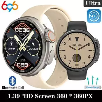 K9 Ultra Pro Мужские умные часы 1,39-дюймовый круглый экран Bluetooth Call Беспроводная зарядка Водонепроницаемые NFC Спортивные женские умные часы