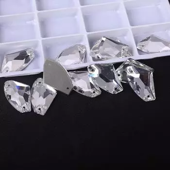 K9 Weichen дрель для стекла с плоским дном и двумя отверстиями в форме топора, сшитая вручную, цветная одежда белого цвета с алмазным сверлом Diy Crystal 9 * 14Mm 36pcs/bag