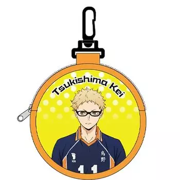 K Company Haikyuu! ! Pouch with round carabiner (neoprene) Tsukishima Hotaru HQ-MKP-TS
