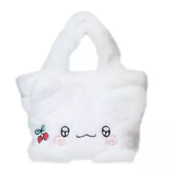 K Company Hanamaru Obake Fluffy Mini Tote Cherry H16 x W23 x D8cm HO-FMT-SC