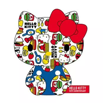 K Company Hello Kitty 50th Series Sitting Plush H169 x W140 x Toy, Colorful, D108mm, KT50-ON-CL