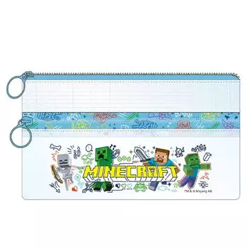 K Company Minecraft Clear Double Zipper Pouch Set H110 x W200 x D20mm MCT-CWF-SG
