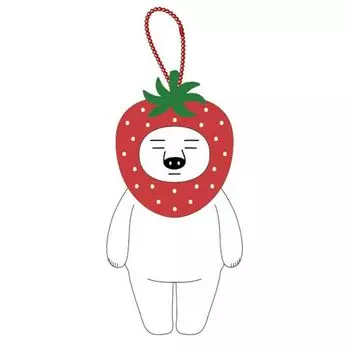 K Company Polar Bear Series Ball Chain Mascot Strawberry Plush Collection 583217