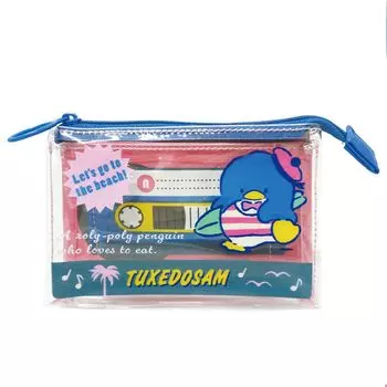 K Company Sanrio Characters Clear Cassette Style Pouch Tuxedo Sam (Vintage Retro) SAV-CK-TX
