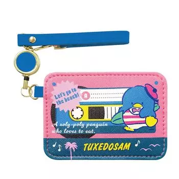 K Company Sanrio Characters Pass Case with Reel Tuxedo Sam (Vintage Retro) SAV-RT-TX