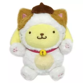 K Company Sanrio Счастливая сидящая кошка мягкая игрушка 2 Pompompurin SAH-ON2-PN H14W11D8cm