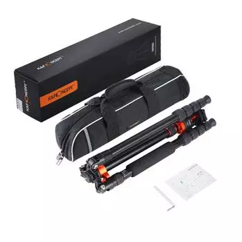 K&F CONCEPT 67.7 дюймов складной штатив для камеры с шаровой головкой грузоподъемность 10 кг/22 фунта алюминий чёрный