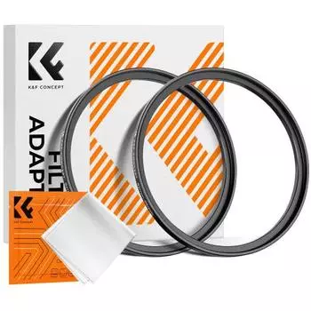 K&F Concept Step Up Ring 67 мм-82 мм, комплект из 2 предметов, алюминиевый сплав, адаптер для изменения диаметра фильтра, 1 чистящая салфетка в комплекте