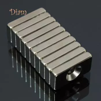 K&J 20x10x4 мм кубовидный 4 мм отверстие N52 супер сильные редкоземельные магниты DIY инструмент 10Pcs