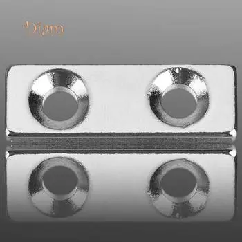 K&J 30x10x5 мм N35 кубовидный суперсильный магнит на холодильник с двумя отверстиями из редкоземельных металлов и неодима