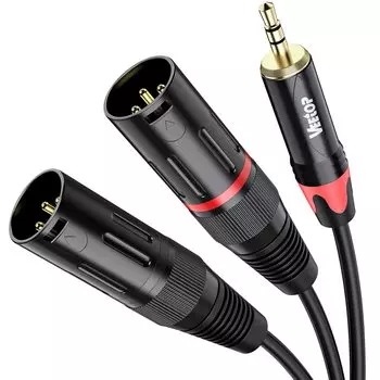 к микрофонному кабелю Veetop 2xlr к 2XLR Кабель-переходник TRS к XLR-штекеру Кабель-переходник стерео к XLR 3,5 мм xlr2, преобразование 3,5 мм, 3,5 мм (мужской)