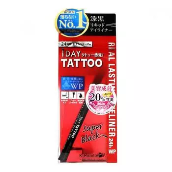 K-Palette 1Day Tattoo Настоящая стойкая подводка для глаз 24 часа Идеальная долговечная водостойкая жидкая подводка для глаз Черная 0,6 мл