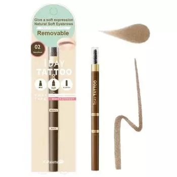 K-Pallete Lasting Three-Way Eyebrow Pencil WPa 02 Natural Brown