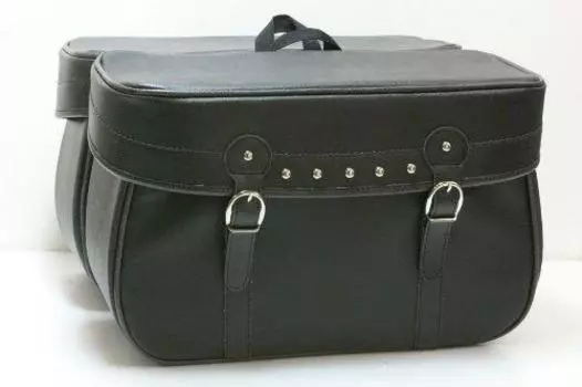 K Plus Division American Saddle Bag 43x29x14cm Black No Plastic Buckle with Key 1866