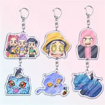 K-POP Group Exquisite Anime Character Acrylic Plate Keychain Pendant One Size