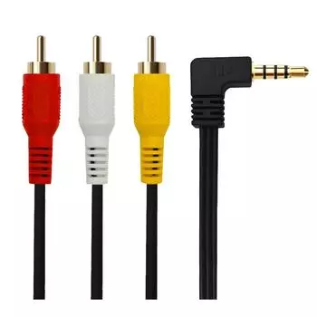 к RCA стерео аудио видео штекерный кабель AUX к 3 RCA штекерный разъем RCA AV видеокабель для видеокамеры угловой 3,5 мм 3,5 мм (3,5 2,5м)