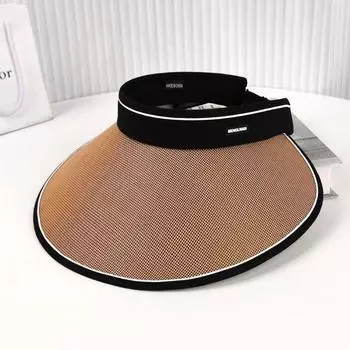 K-style Air Top Summer New Arrival Female Fashion Sun Protection Hat Big Brim Face-Covering Easiest for Match Casual Spring Sun Hat Sun Hat Card Black One size