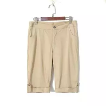 K-style Curved-Edge High Waist Double Pocket Loose Casual Pants Khakis 70#