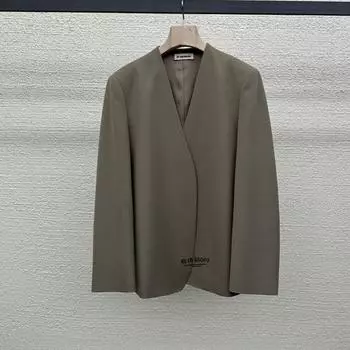 K-style Loose Fashion Versatile V Neck Popular Small Suit Brown M