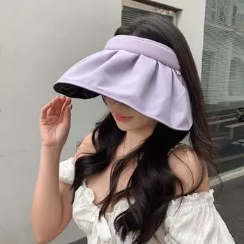 K-style Spring & Fall Trendy Hat Female Easiest for Match Fisherman Sun Protection Visor Cap Sports Breathable Sun Hat Outdoor Sun Hat Purple One size
