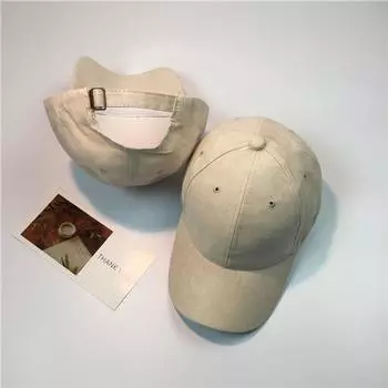 K-style Suede Pure Color Light Board Baseball Cap Sunshade Peaked Cap Trendy Men and Women Cap Four Seasons Black A10201 Buckle Suede Baseball Cap Beige Adjustable