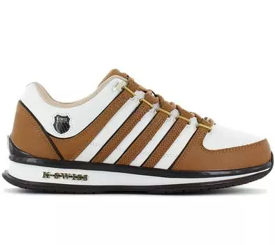 K-Swiss Rinzler Leather - кроссовки мужские кожаные бело-коричневые 01235-961-M спортивная обувь ORIGINAL