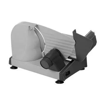 KA18 Электрический слайсер для мяса с 7,5-дюймовым съемным лезвием из нержавеющей стали и толкателем для сыра серый