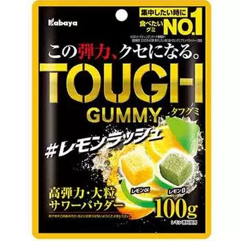 Kabaya Tough Gummy Lemon Rush 100 г. Жесткая эластичность жевательной резинки вызывает привыкание. Жесткая эластичность жевательной резинки вызывает привыкание. 1