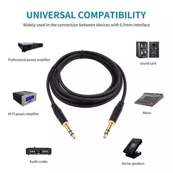 Кабель 1/4 дюйма, инструментальный кабель 6,35 мм - 6,35 мм, гитарный инструментальный кабель 1/4 дюйма, моноразъем 6,35 мм, кабель TS 1/4 дюйма 1M