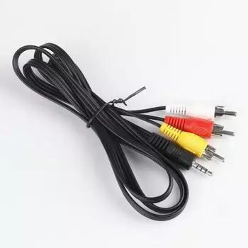 Кабель 3,5 мм - 3 RCA - 1,5 м аудио/видео адаптер с красным, желтым и белым разъемами 1 meter