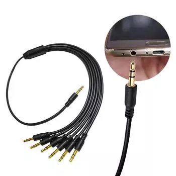 Кабель 3,5 мм с разъемом «папа» на несколько разъемов «папа» 3,5 мм для сабвуферов, усилителей, проекторов, кабеля 50CM-2