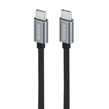 Кабель Acbands USB Type C [1 м / черный] 60 Вт PD совместимый сверхпрочный плетеный кабель USB-C и USB-C Taipushi Rapid Cable [Xperia/Samsung/Galaxy/Pixel/iphone