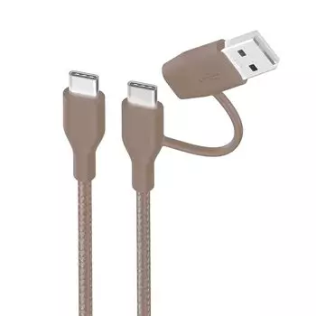 Кабель Acbands USB Type C 2 в 1, 1,8 м, 60 Вт, совместимый с PD, прочный плетеный кабель USB-A+C и USB-C Taipushi Rapid [MacBook/ipad pro/Galaxy/iphone 15]