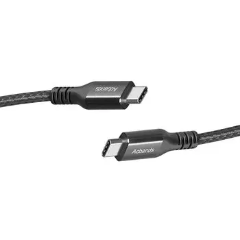 Кабель Acbands USB Type C, совместимый с PD, 100 Вт/5 А, передача данных 480 Мбит/с [1,5 м / черный], сверхбыстрая зарядка, прочный плетеный кабель USB-C и USB-C Taipushi