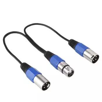 Кабель-адаптер 0,3 м с гнездом и двумя штекерами, микрофонный аудиокабель-удлинитель XLR